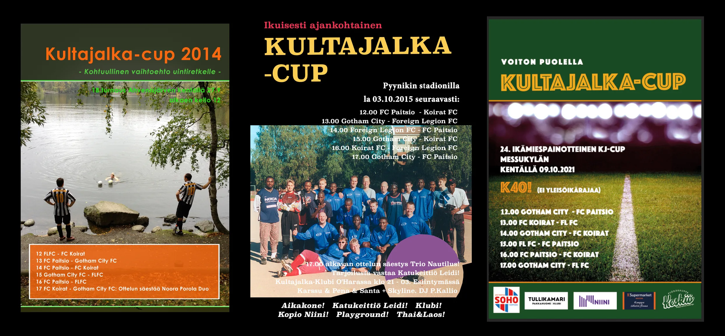 Kultajalka-Cup julisteita